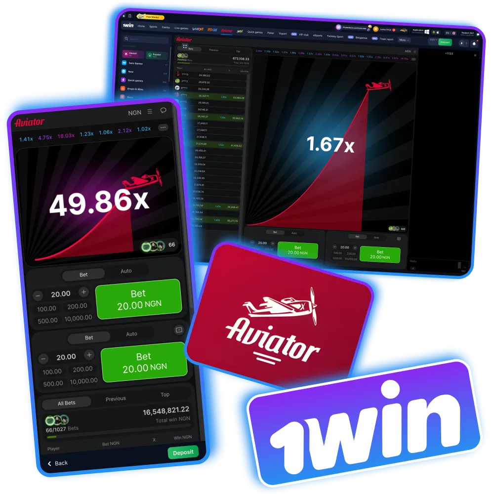 Fly high with 1Win Aviator, the top crash game in Nigeria.