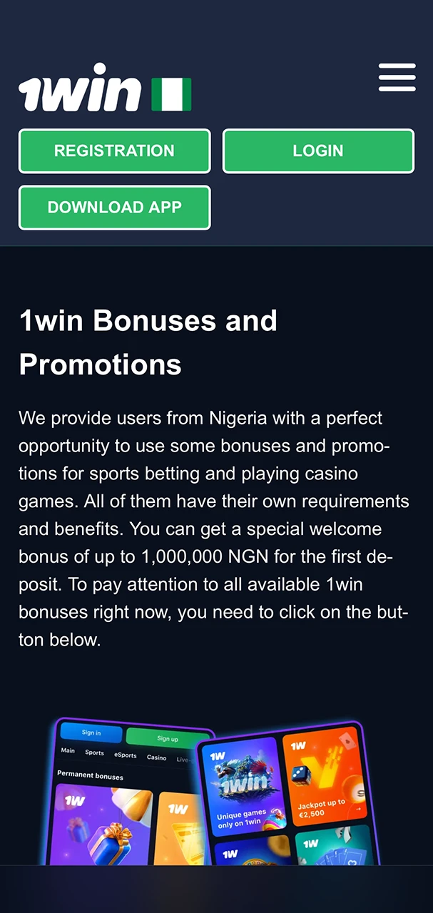 You only need a few clicks to claim your bonus at 1Win Casino.