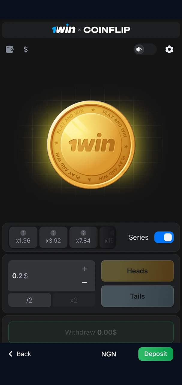 Launch the game and place your first bet at 1Win Casino.