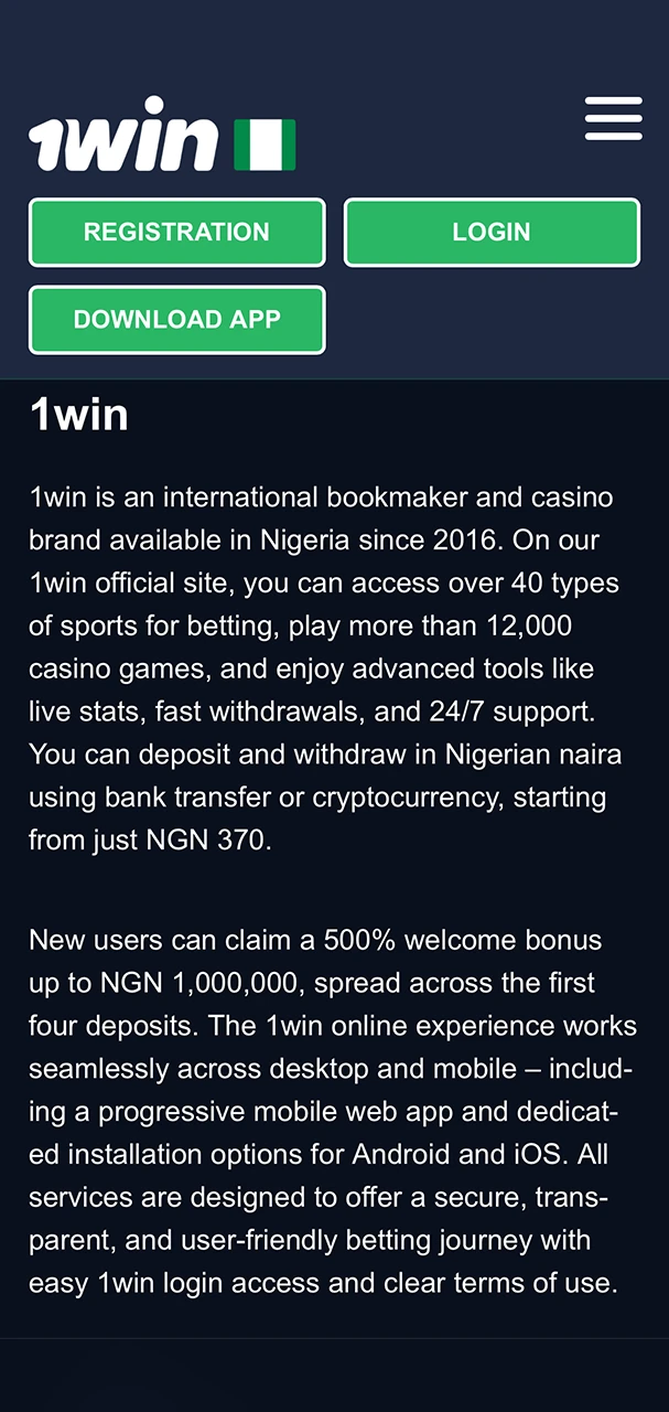 Check out the 1Win website and select the button with registration.