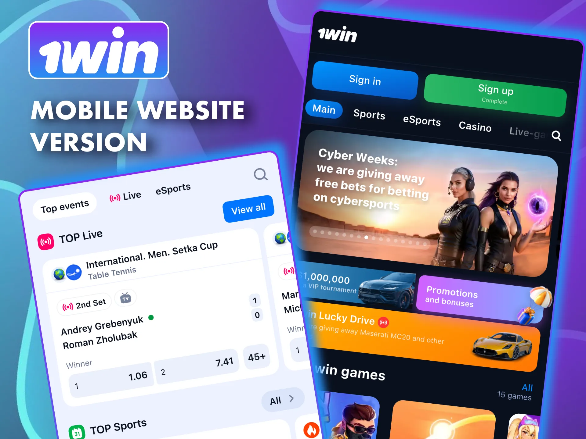 Use 1win mobile site in any browser no install needed.