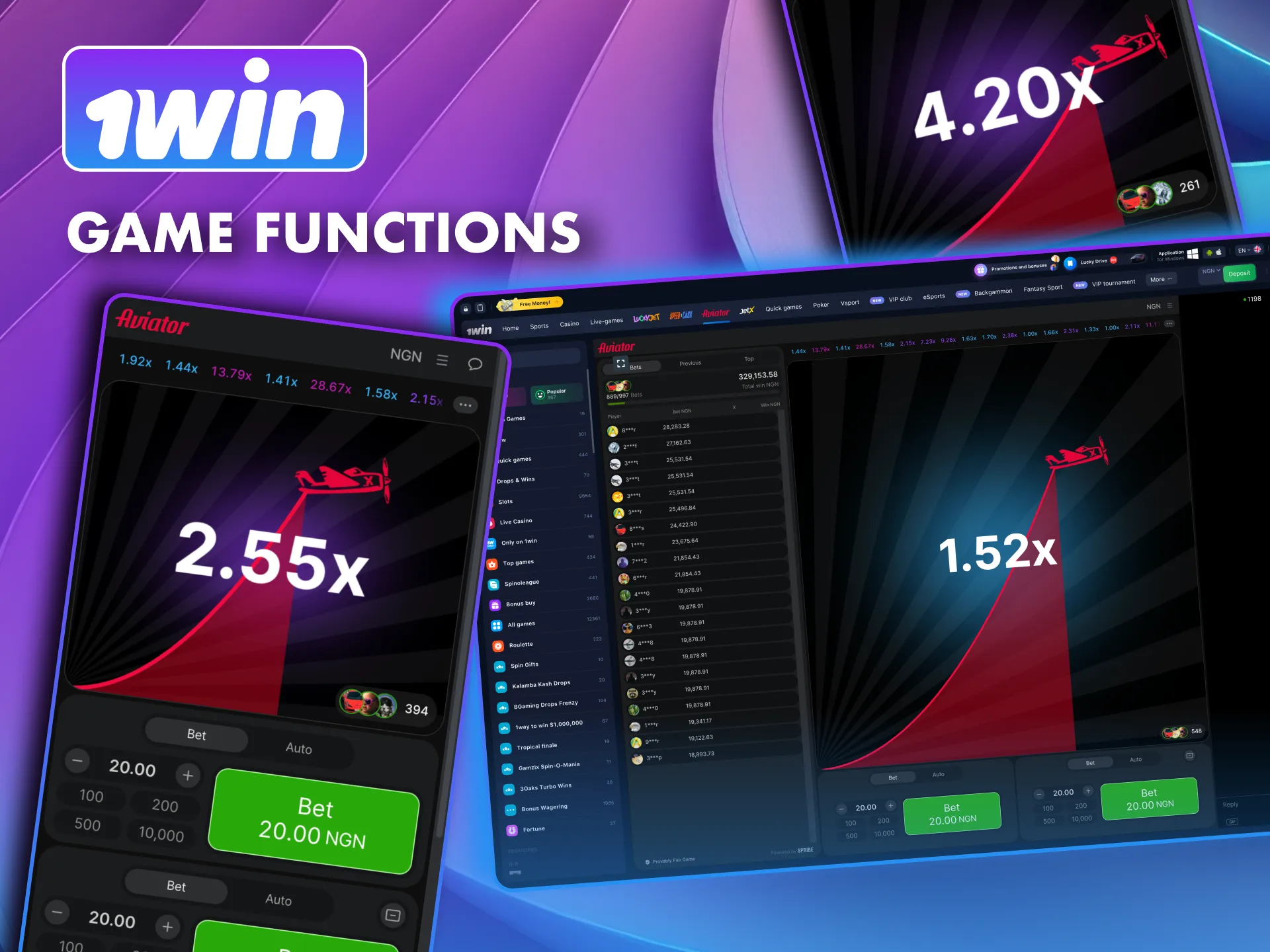 In 1win Aviator players use tools like auto cashout and round history.