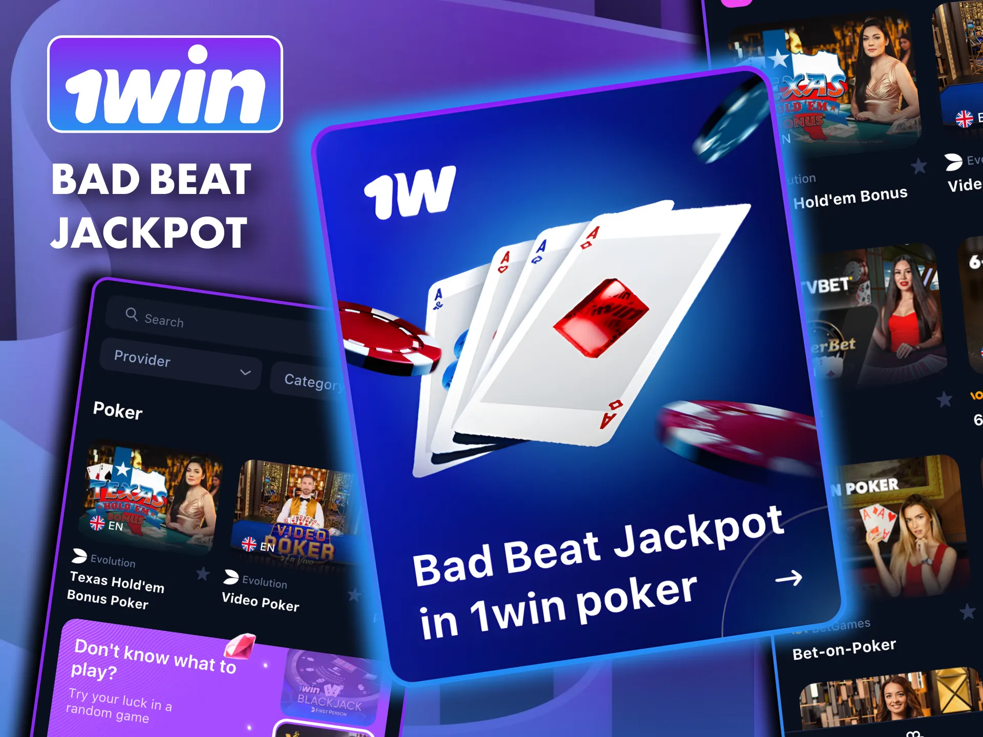 1win splits bad beat jackpot among all players at table.