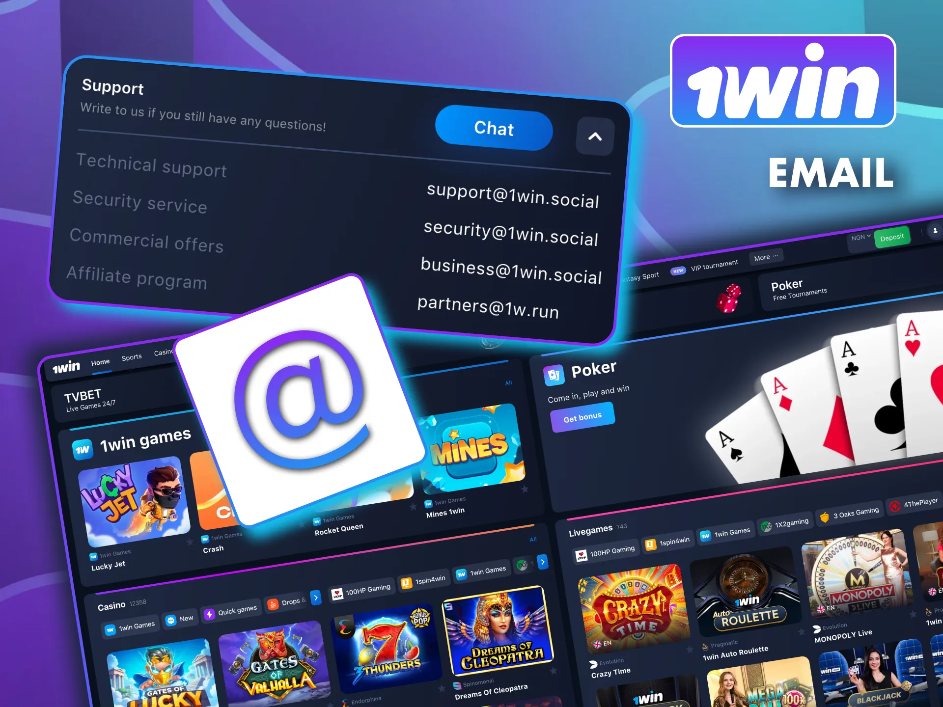 1win support handles email requests quickly and securely across departments.