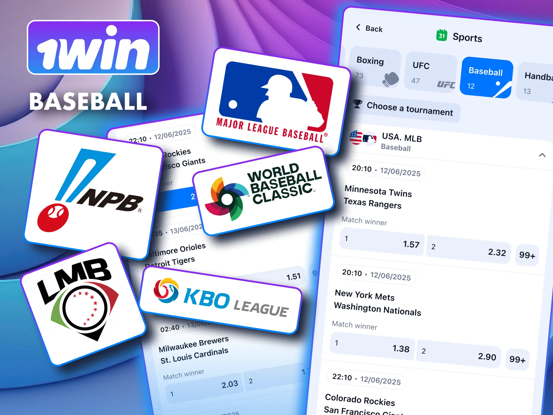 1win offers baseball betting on global and Nigerian leagues.