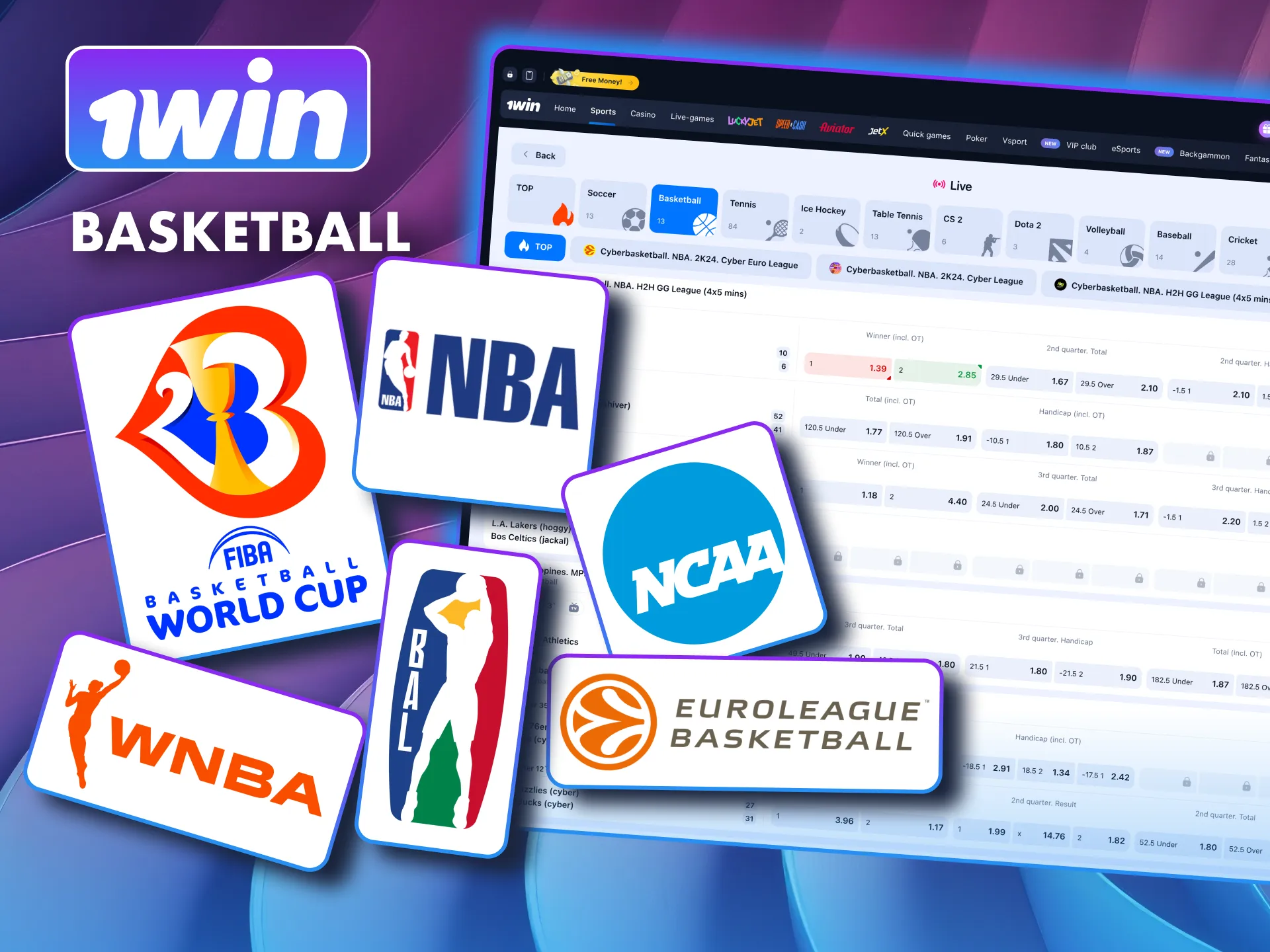 1win offers basketball betting on top leagues and fast-paced games.