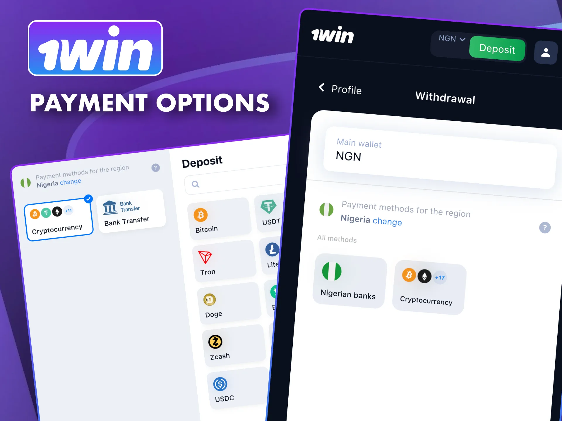 Use 1win payment methods with NGN support and instant processing.