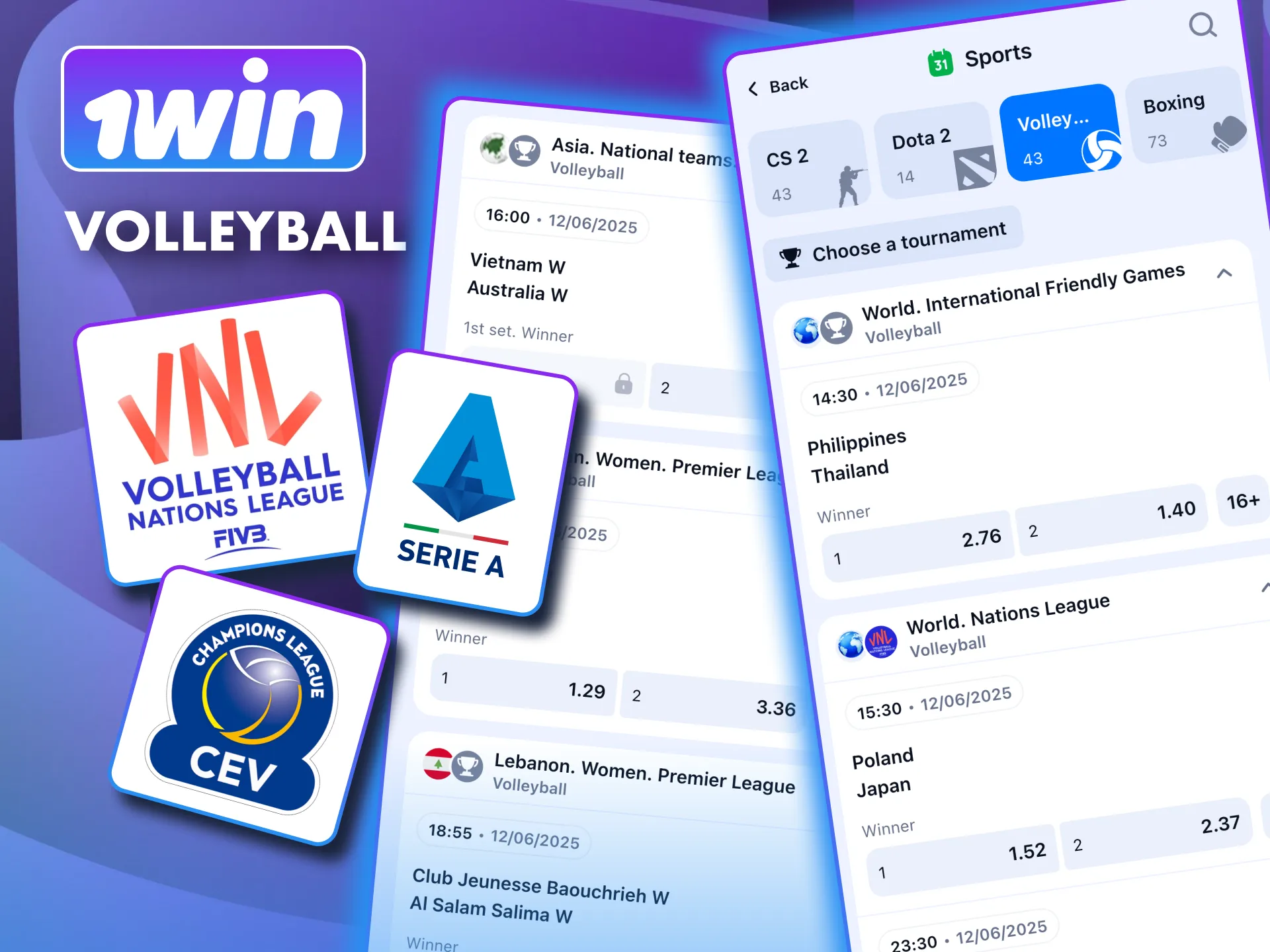 Enjoy volleyball at 1win with top leagues and real-time betting.