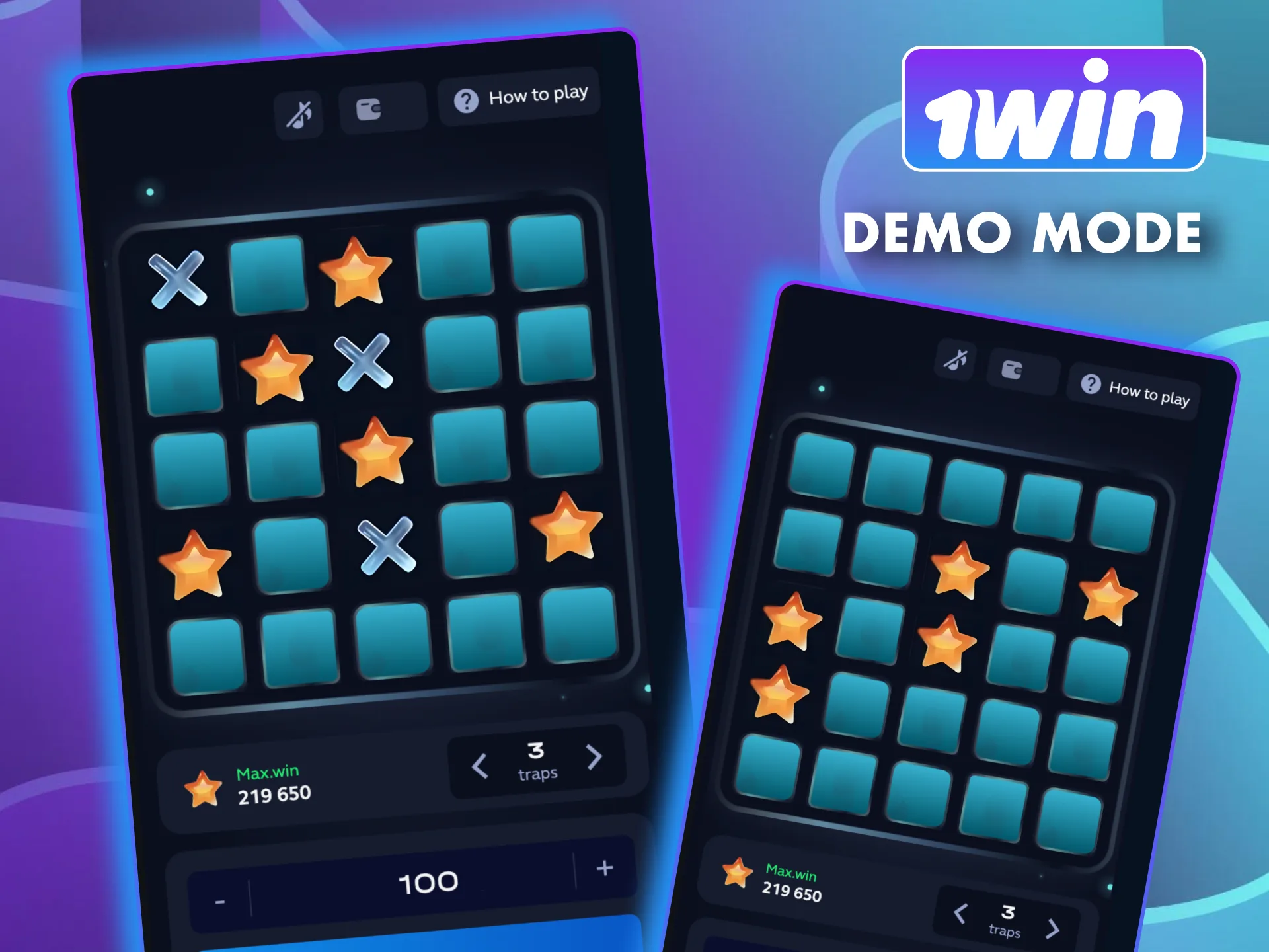 Play Mines demo on any device at 1win.