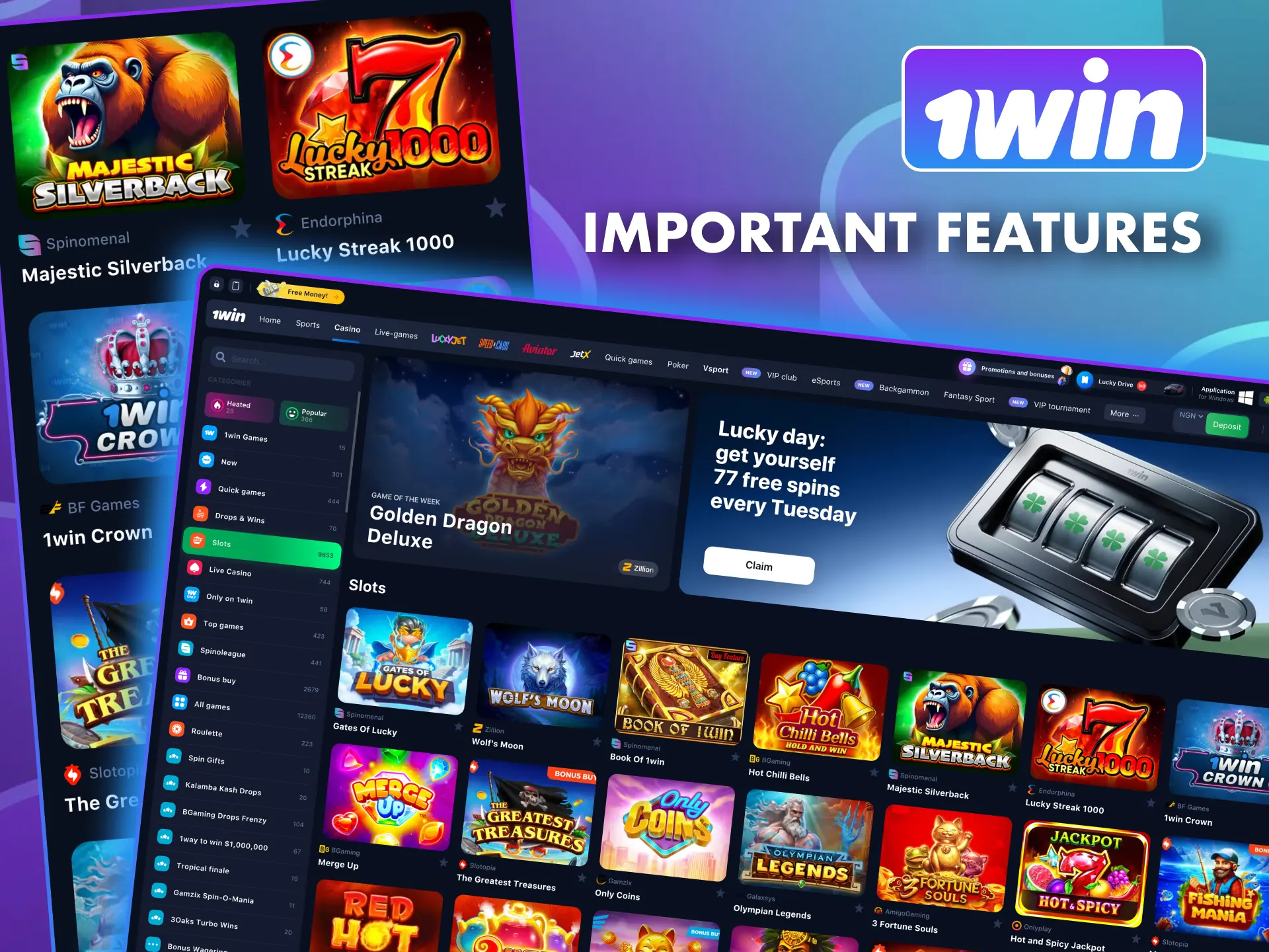 1win brings top providers, free spins, and exciting bonus rounds.