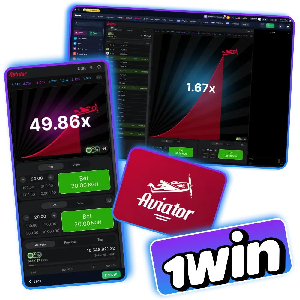 Fly high with 1Win Aviator, the top crash game in Nigeria.